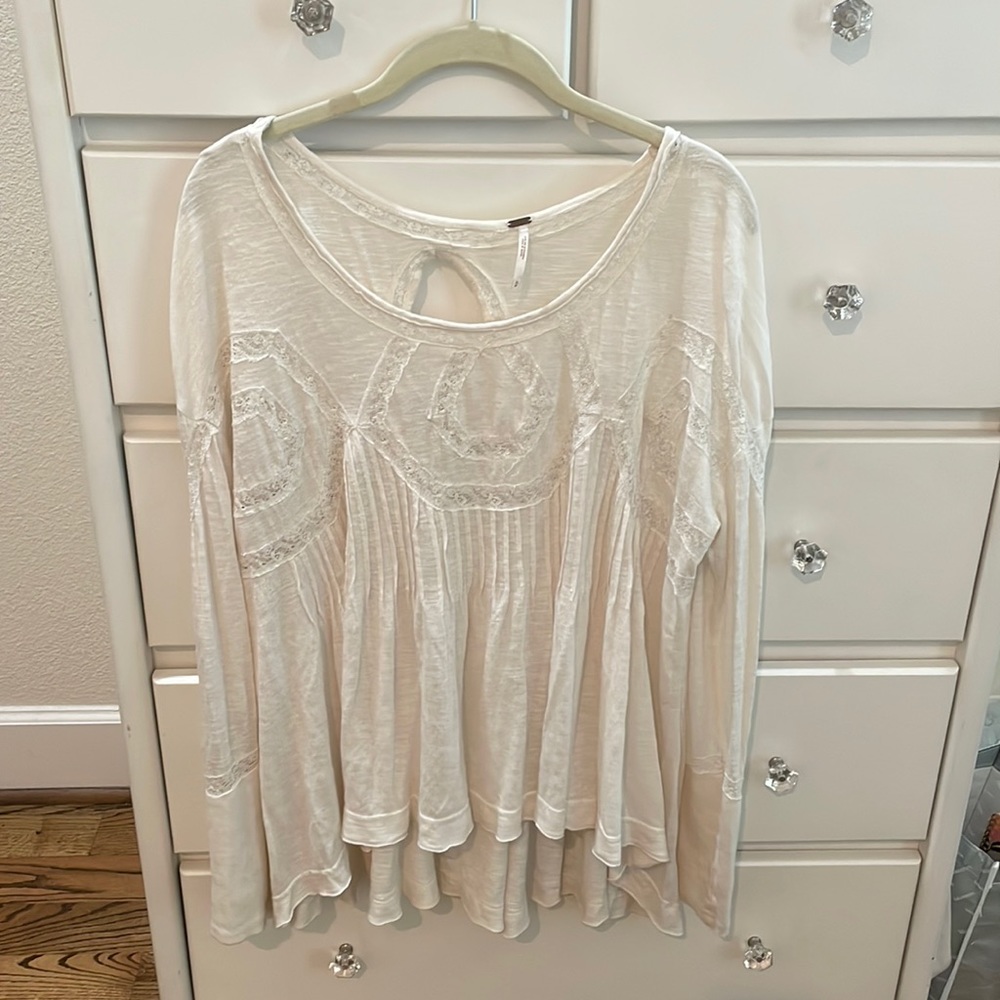 Free People White Long-sleeve Shirt